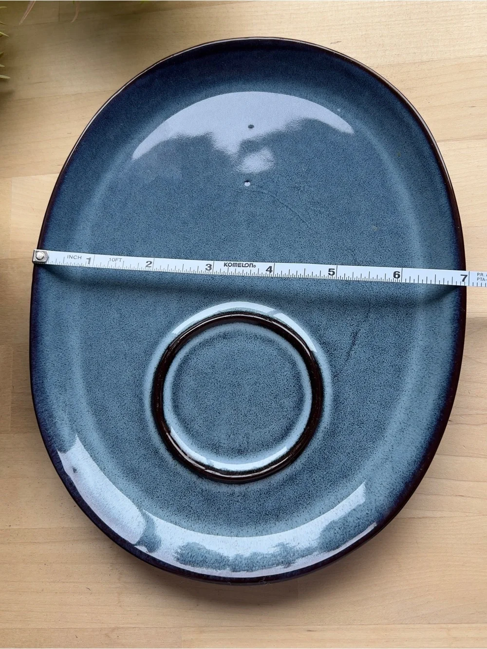 IKEA Gladilig Blue Black Trim Stoneware Glazed Finish BowlCup and Plate Tray Set
